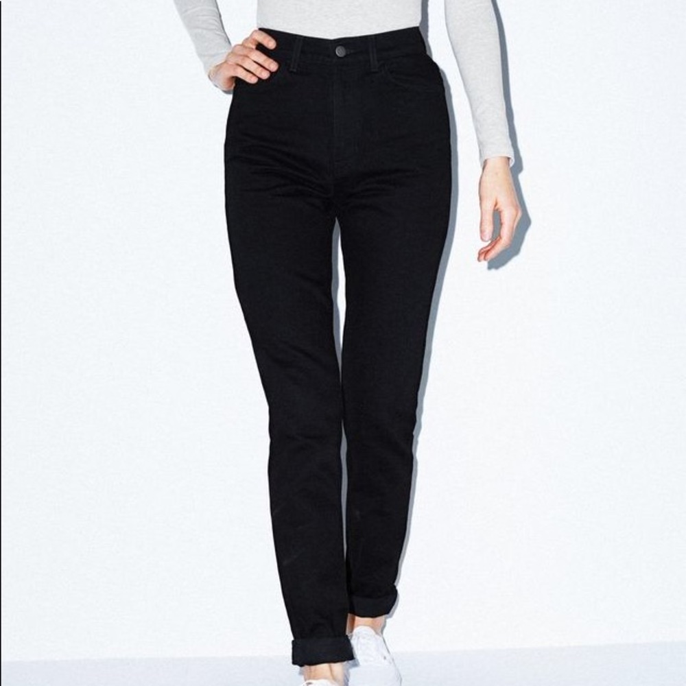 American Apparel high waist mom jeans black sz 28